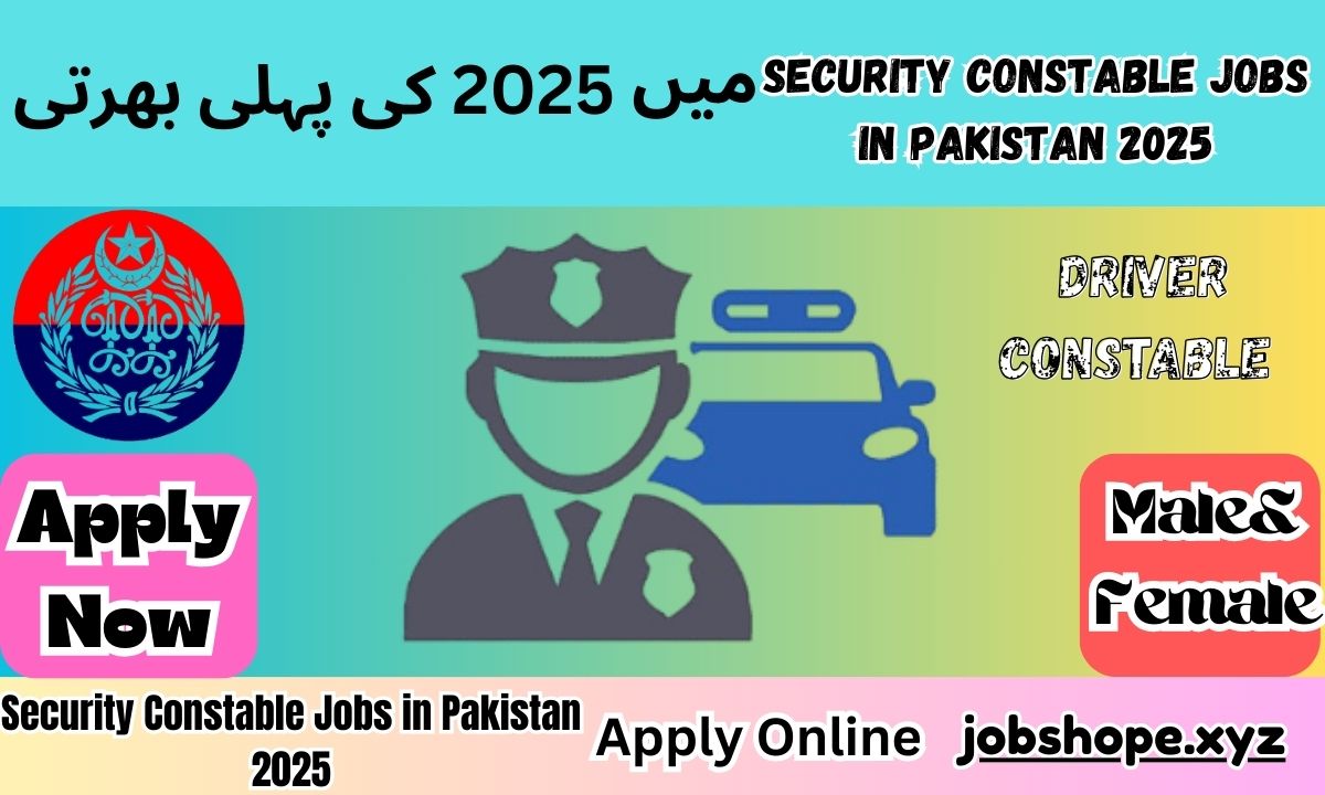 Driver Constable Jobs in Pakistan 2025