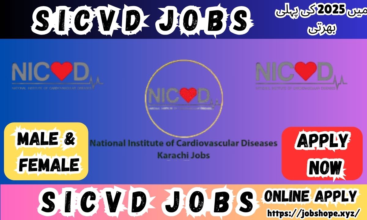 "NICVD Jobs 2025 – Apply Online for Sindh Institute of Cardiovascular Diseases Careers in Pakistan"
